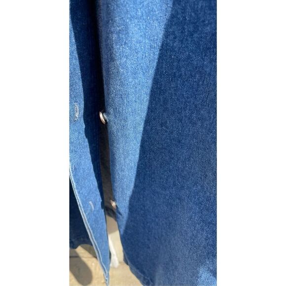 Vtg Levi’s Mens Levis XL Blue Denim Jean Long Duster Horseman Chore Coat Corduro - Picture 12 of 16